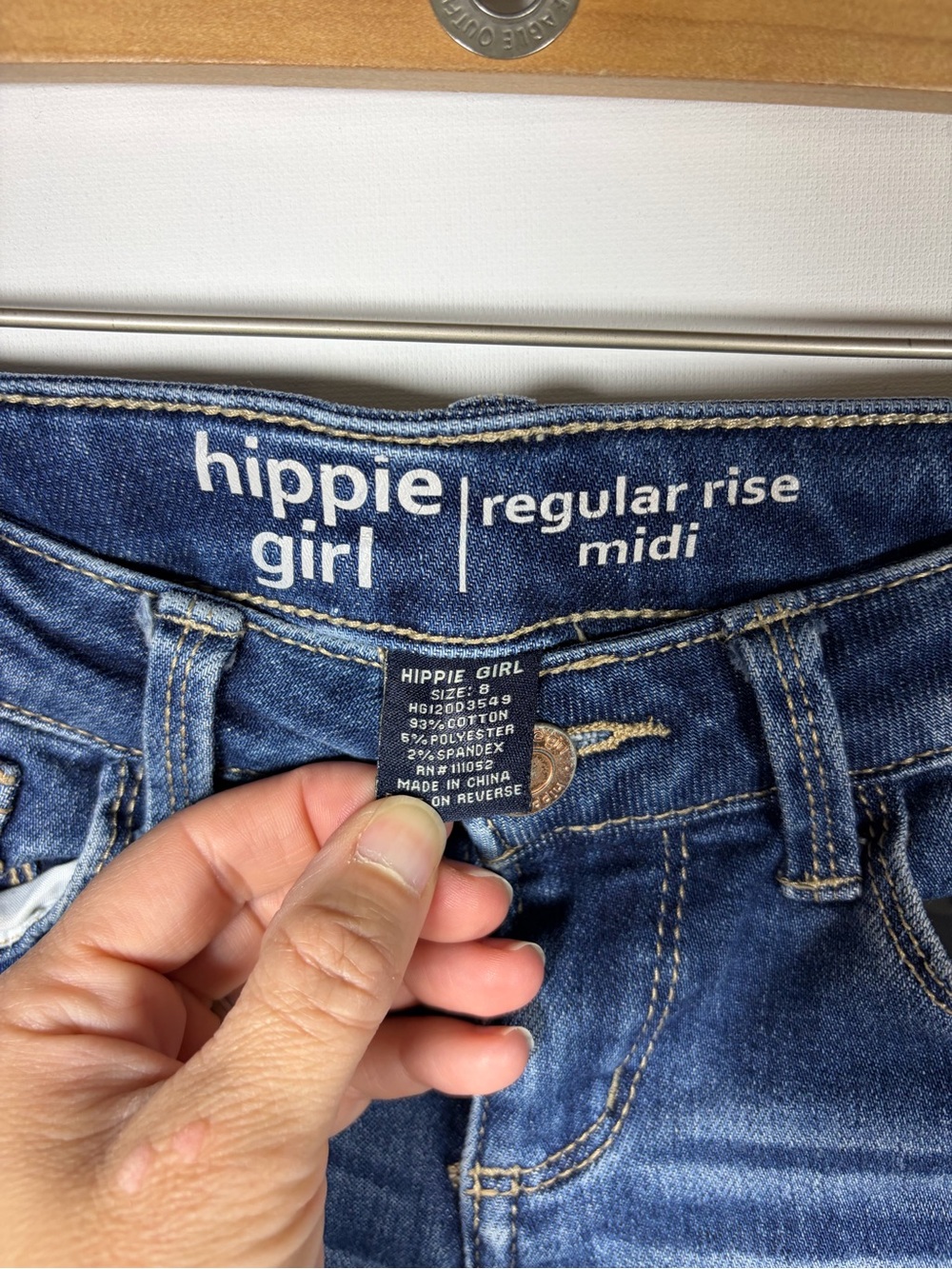 Hippie Girls' Dark Blue Distressed Denim Shorts - Picture 2 of 5